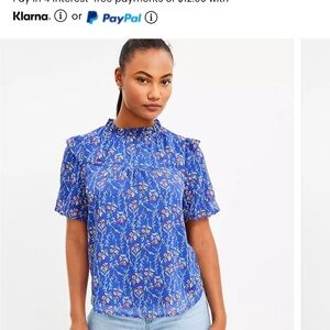LOFT floral short sleeve blouse